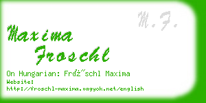 maxima froschl business card